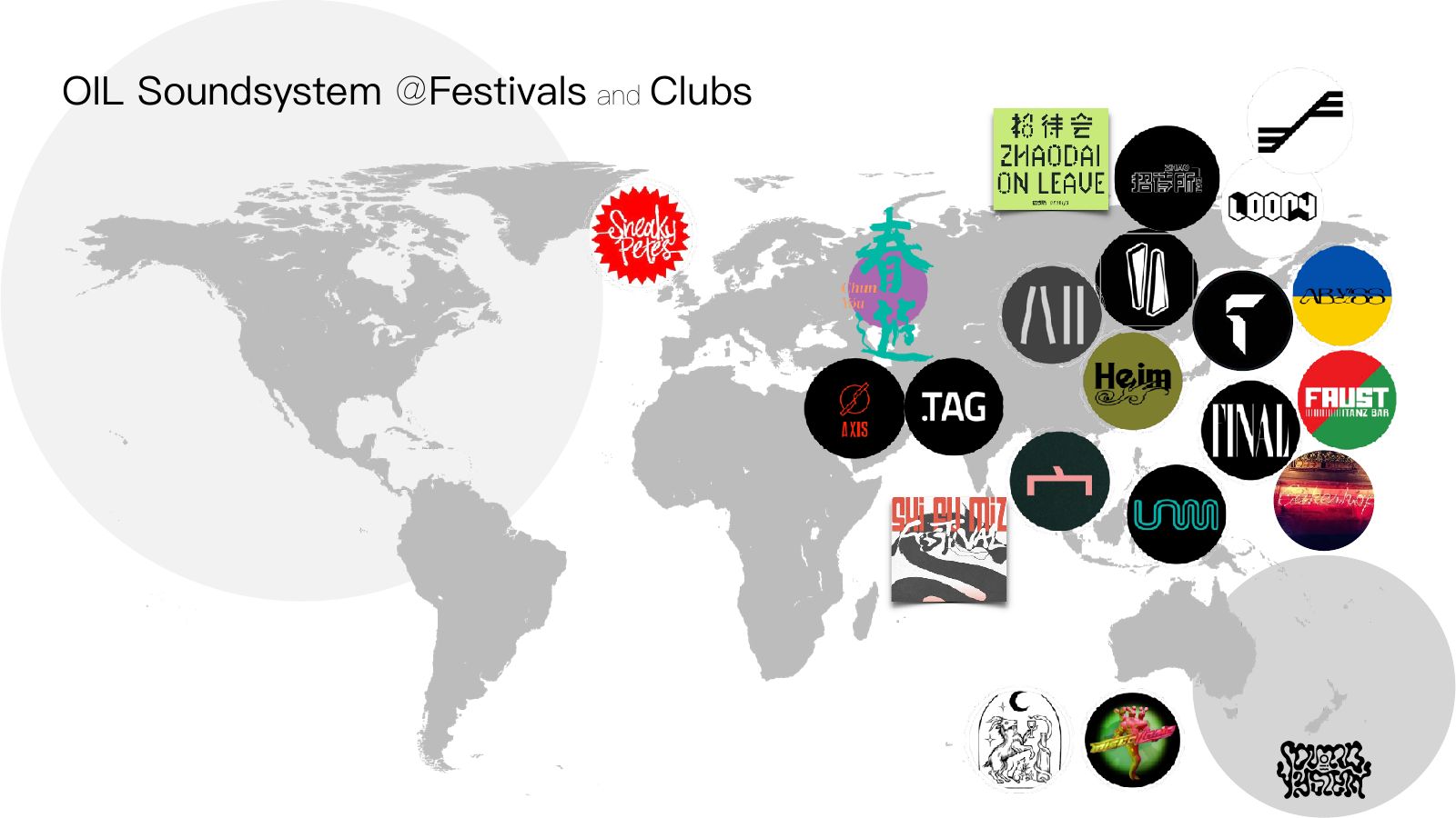 Festivals and clubs OIL Soundsystem has played